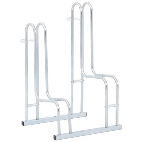 Supporto Per 2 Bici Da Pavimento Autoportante Acciaio Zincato - Foto 1