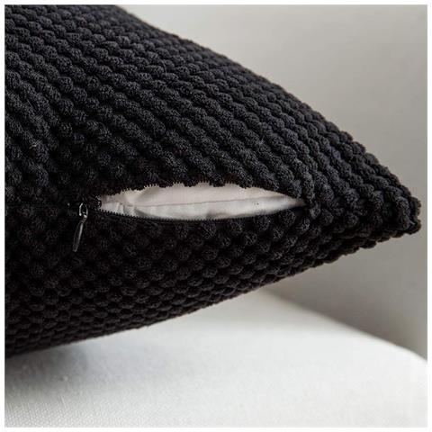 Federe In Velluto A Coste Miulee, Nero, 2 Pezzi, 50 X 50 Cm - Foto 2