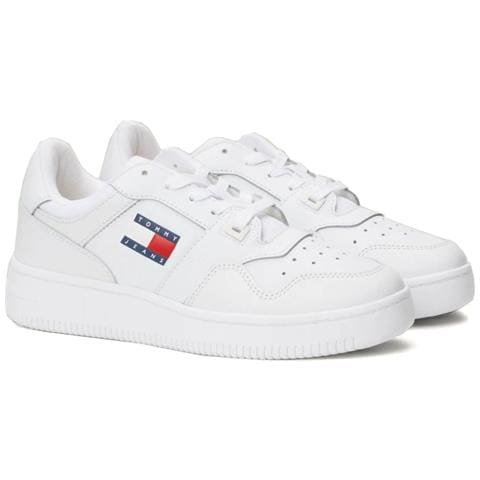 Retro Basket Trainers Sneakers Pelle Scarpe Donna Bianco Eu 38, En0en02505 Ybs - Foto 1