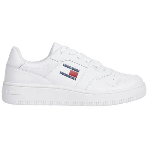 Retro Basket Trainers Sneakers Pelle Scarpe Donna Bianco Eu 38, En0en02505 Ybs - Foto 2