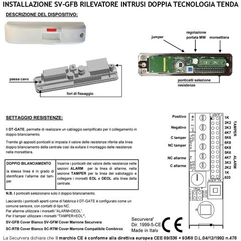 Rilevatore Movimento Tre Doppia Tecnologia Tenda Infrarosso E Microonda Portata 5 Mt Antifurto Vano Finestra Interno B - Foto 4