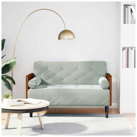 Divano Divanetto con Cuscini Bolster Grigio Chiaro 110 cm - Foto 1