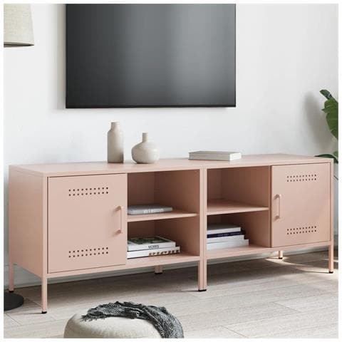 Mobili Tv 2pz Rosa 68x39x50,5 Cm In Acciaio - Foto 1