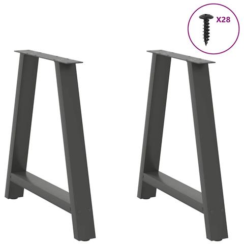 Gambe Tavolo Consolle A A 2pz Antracite 20x28x(72-73)cm Acciaio - Foto 3