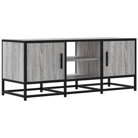 Mobile Tv Grigio Sonoma 100x35x41 Cm Legno Multistrato Metallo - Foto 2