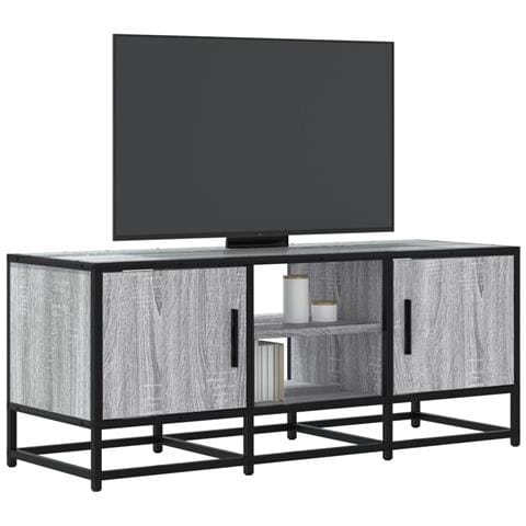 Mobile Tv Grigio Sonoma 100x35x41 Cm Legno Multistrato Metallo - Foto 1