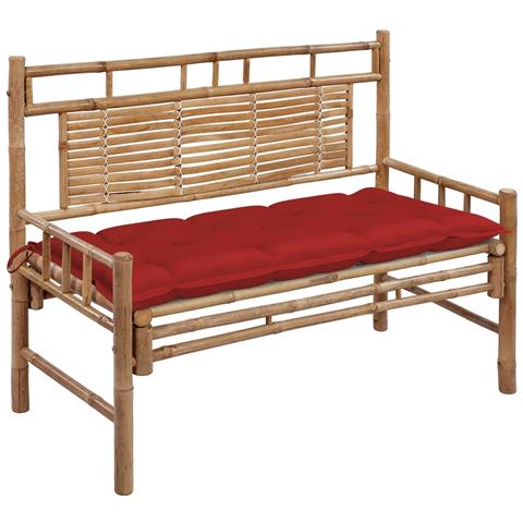 Lusso Casadino -  Panca Da Giardino Con Cuscino 120 Cm In Bambù - Foto 2