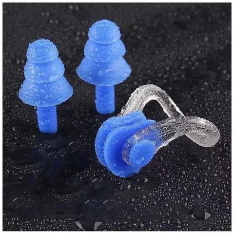 Set Di Tappi Per Naso E Orecchie Da Nuoto In Silicone Black - Foto 2