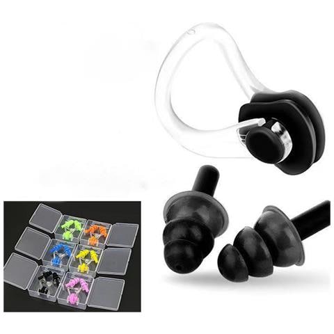 Set Di Tappi Per Naso E Orecchie Da Nuoto In Silicone Black - Foto 6