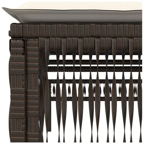 Lettino Prendisole con Cuscino Marrone in Polyrattan - Foto 9