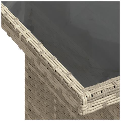 Set divano da giardino  8 pezzi con cuscini grigio chiaro in polirattan, Divano da giardino  2 posti con cuscini grigio in polirattan - Foto 9