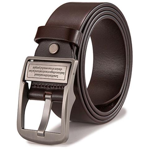Cintura In Pelle Con Fibbia Ad Ardiglione Da Uomo (120 Cm) - Elegante E Resistente Coffee - Foto 1