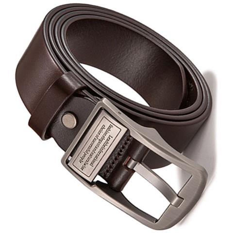 Cintura In Pelle Con Fibbia Ad Ardiglione Da Uomo (120 Cm) - Elegante E Resistente Coffee - Foto 2