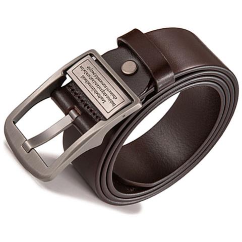 Cintura In Pelle Con Fibbia Ad Ardiglione Da Uomo (120 Cm) - Elegante E Resistente Coffee - Foto 3