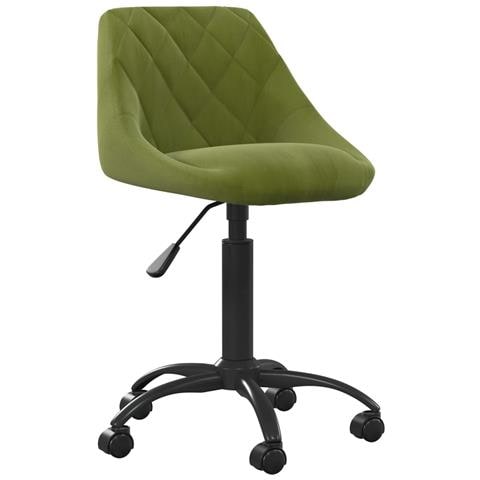 Sedia da Ufficio Verde Chiaro in Velluto - Foto 1