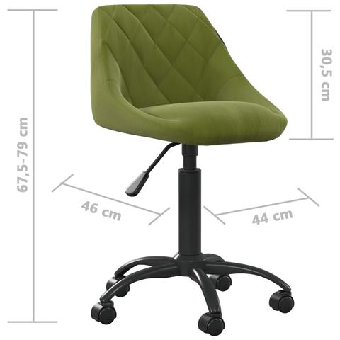 Sedia da Ufficio Verde Chiaro in Velluto - Foto 7