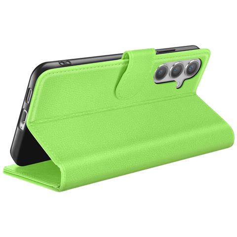 Custodia A Portafoglio Per Galaxy S24 Con Funzione Di Supporto E Linguetta Magnetica, Verde - Foto 2