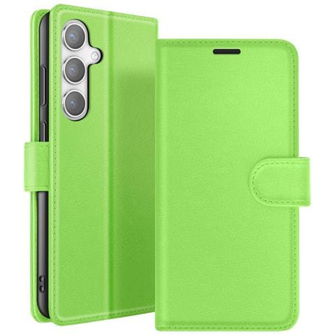 Custodia A Portafoglio Per Galaxy S24 Con Funzione Di Supporto E Linguetta Magnetica, Verde - Foto 1