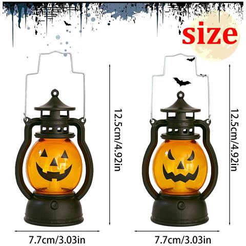 Lanterna Led Decorazione Sospesa Halloween Zucca Set 3pz - Foto 4