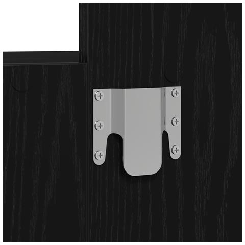 Toeletta da Parete con Luci LED - Rovere Nero - Foto 9