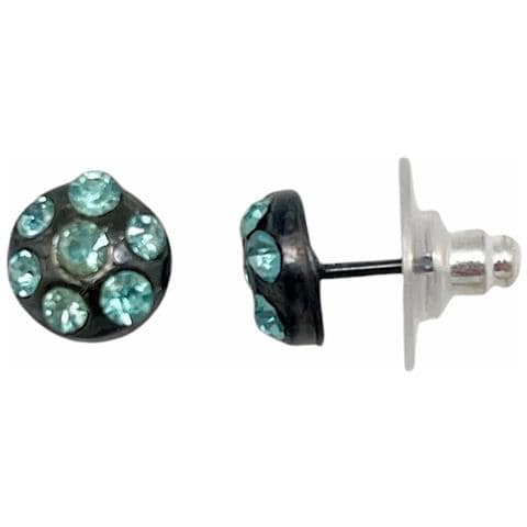 Confezione Da 3 Paia Di Orecchini Assortiti, 1 Bottone Multicristallo, Argento Sw 10µ In Nero. - Foto 4