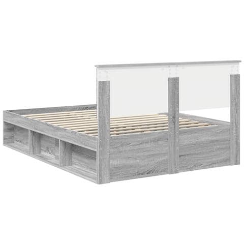 Struttura del letto Grigio Sonoma 140 x 190 cm Pino massello - Foto 9