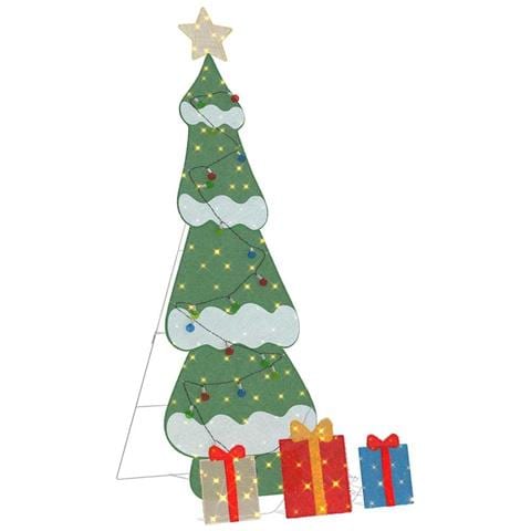 Albero di Natale Illuminato con 3 Scatole Regalo 2D Bianco Caldo - Foto 1