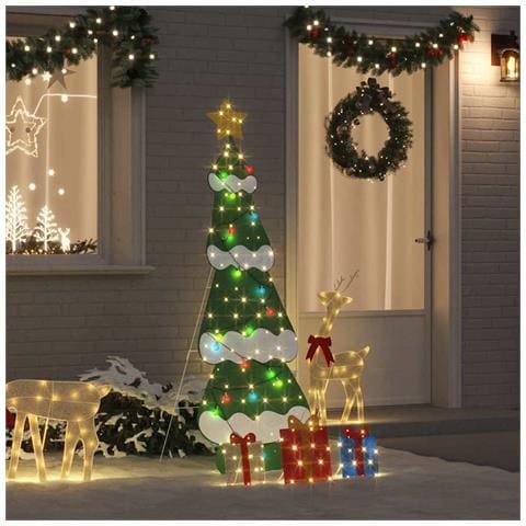 Albero di Natale Illuminato con 3 Scatole Regalo 2D Bianco Caldo - Foto 2