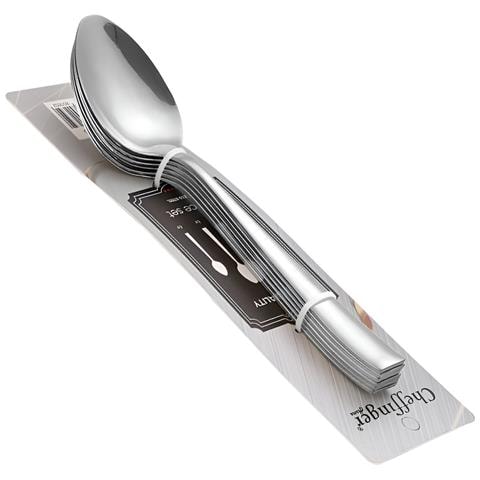 Set Di 6 Cucchiai Da Zuppa Formato 21,5 Cm In Acciaio Inossidabile, Argento - Foto 2