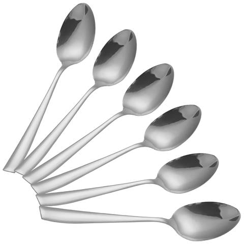 Set Di 6 Cucchiai Da Zuppa Formato 21,5 Cm In Acciaio Inossidabile, Argento - Foto 1