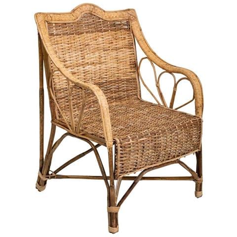 Poltrona In Bambù E Rattan Marrone 64x48x99h - Foto 1