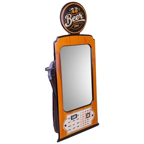 Specchio In Metallo Arancione 42x82x5h - Foto 1