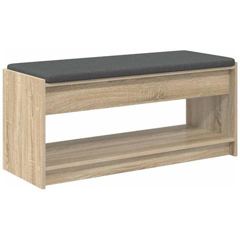 Panca per ingresso con cuscino Rovere Sonoma 103 x 38 x 45 cm - Foto 1