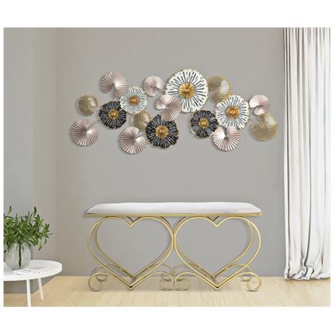 Panca Heart Crema E Gold - 105 X 37,5 X H 51,5 Cm - Foto 8