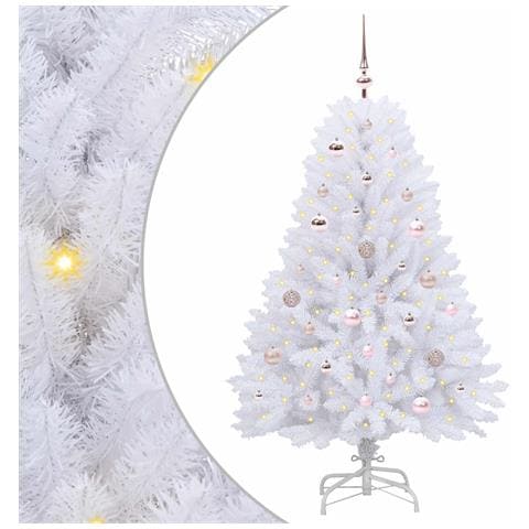 Albero di Natale Artificiale con Rami Pieghevoli Bianco 150 cm - Foto 1