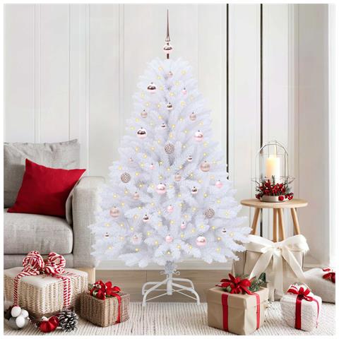 Albero di Natale Artificiale con Rami Pieghevoli Bianco 150 cm - Foto 2