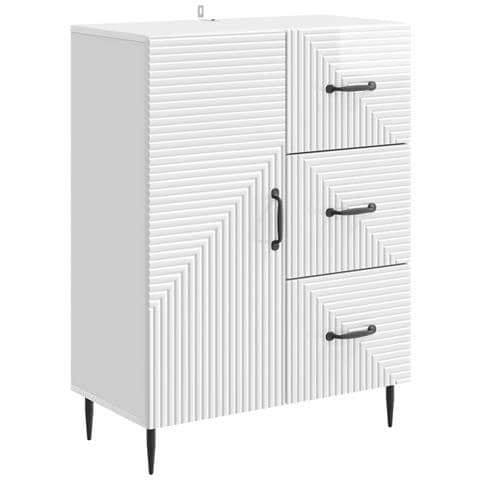 Credenza Bianco Lucido 66 x 34,5 x 89,5 cm Legno ingegnerizzato - Foto 1