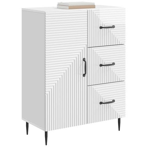 Credenza Bianco Lucido 66 x 34,5 x 89,5 cm Legno ingegnerizzato - Foto 2