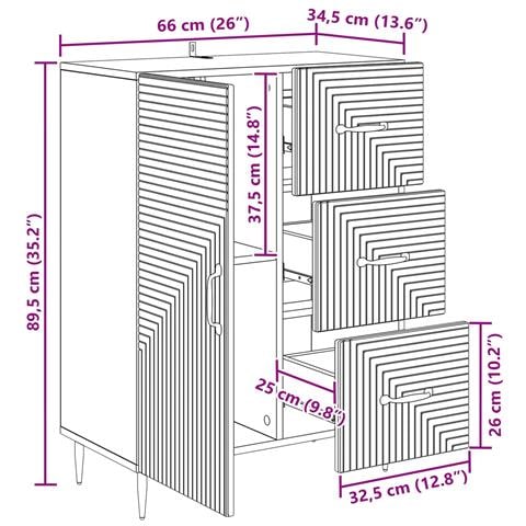 Credenza Bianco Lucido 66 x 34,5 x 89,5 cm Legno ingegnerizzato - Foto 9