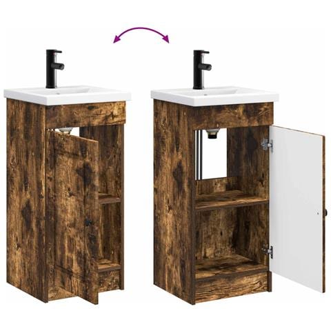 Mobile da bagno con lavabo Rovere Fumo 42 x 40 x 84,5 cm - Foto 9
