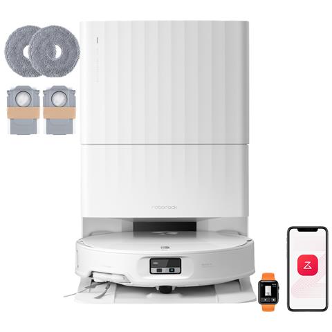 Qrevo Edge 2 Set Robot Aspirapolvere Lavapavimenti, Base Tutto in Uno, 25.000 Pa, 7,98 cm, LDS Retrattile, FlexiArm, Antigroviglio, Autopulizia 80°C, Evita 280+ Ostacoli, Videochiamata, Bianco - Foto 1