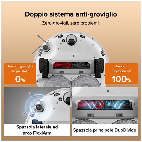 Qrevo Edge 2 Set Robot Aspirapolvere Lavapavimenti, Base Tutto in Uno, 25.000 Pa, 7,98 cm, LDS Retrattile, FlexiArm, Antigroviglio, Autopulizia 80°C, Evita 280+ Ostacoli, Videochiamata, Bianco - Foto 2