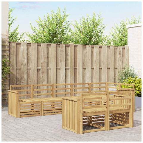 Set di divani da esterno 8 pcs Bianco 306 x 128,5 x 73 cm - Foto 2