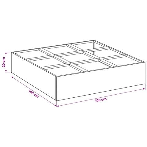 Vaso da giardino Argento 100 x 100 x 20 cm Acciaio zincato - Foto 7