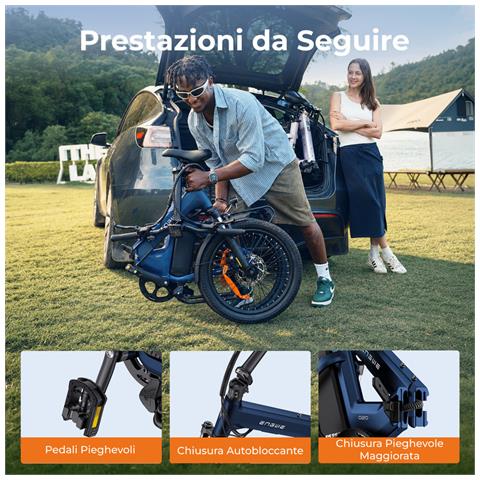 O20 Boost Bici elettrica pieghevole, motore 250W, batteria 48V 13,5Ah, autonomia massima 120 km, velocità massima 25 km /h, pneumatici antiforatura, ottima per tragitti cittadini e gite nel fine settimana, colore viola - Foto 2