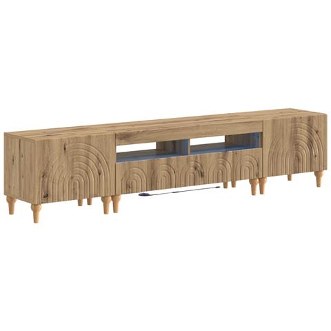 Mobile TV LED a 3 pezzi Rovere Artigianale Legno ingegnerizzato - Foto 1