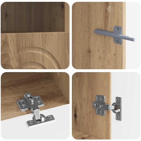 Mobile TV LED a 3 pezzi Rovere Artigianale Legno ingegnerizzato - Foto 9