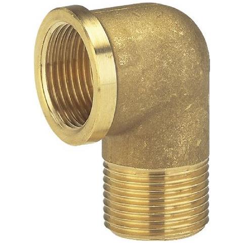 Raccordo a gomito, con filettatura interna, per filettatura esterna 4 in ottone - Foto 1