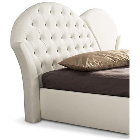 Letto Matrimoniale C / Contenitore In Ecopelle Bianco 215x220xh. 122 Cm - Foto 1