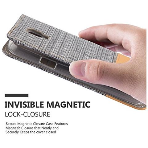 Custodia Compatibile Con Samsung Galaxy S4 Active In Grigio Chiaro Marrone - Coperchio Protettiva Con Chiusura Magnetica, Funzione Stand E Tasca Per Le Carte - Foto 2